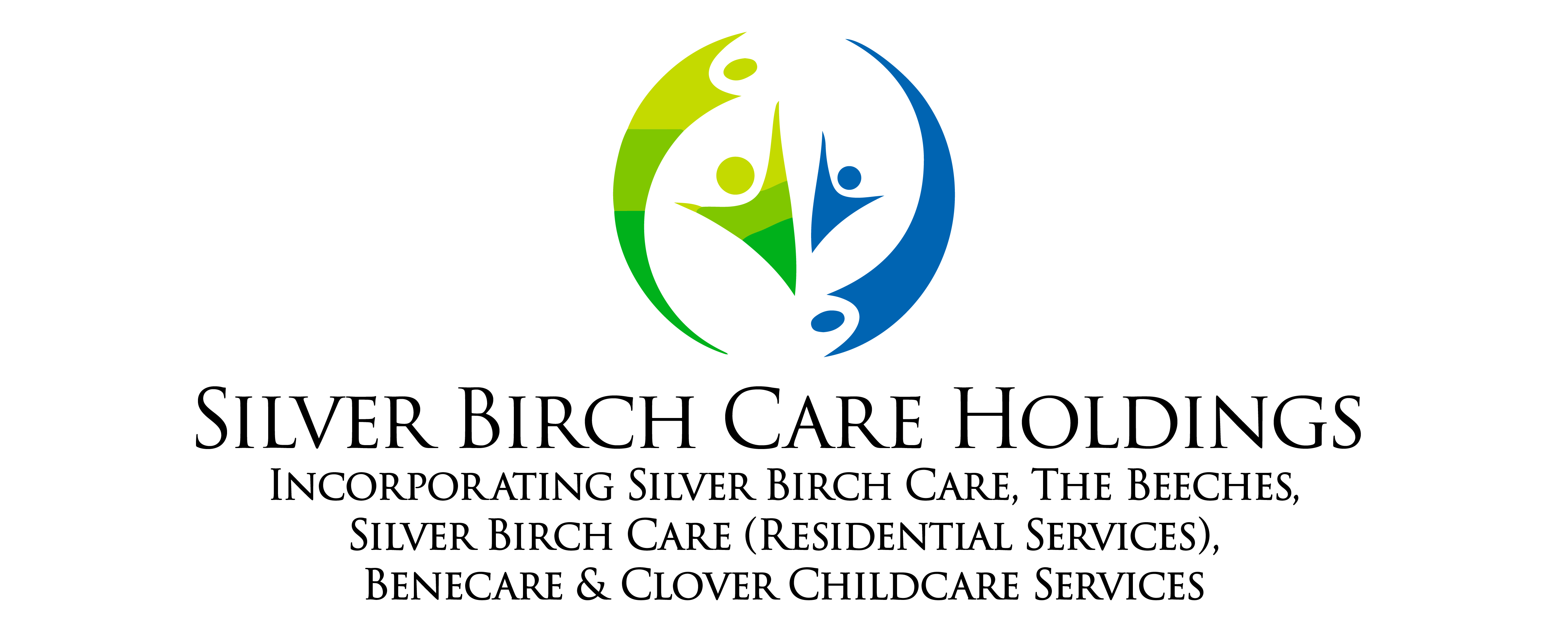 Logo features abstract figures and text for Silver Birch Care Holdings.