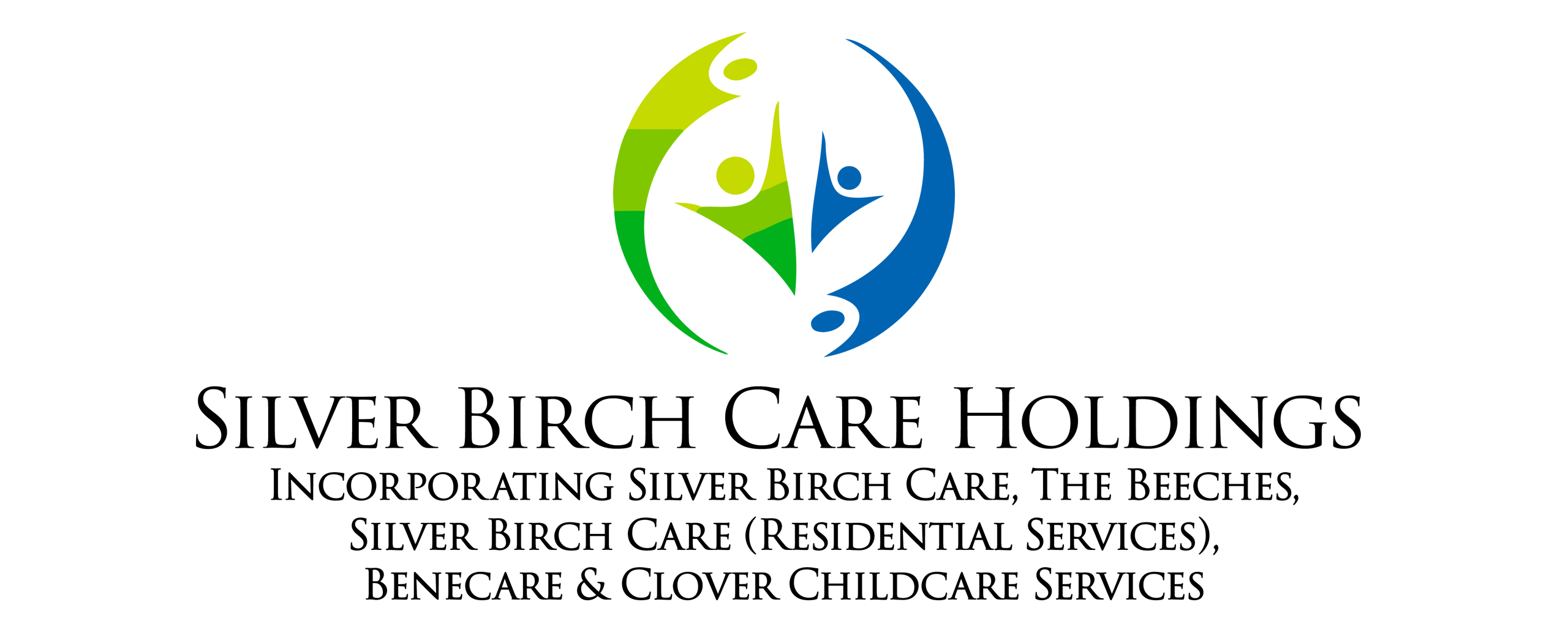 Logo features abstract figures and text for Silver Birch Care Holdings.